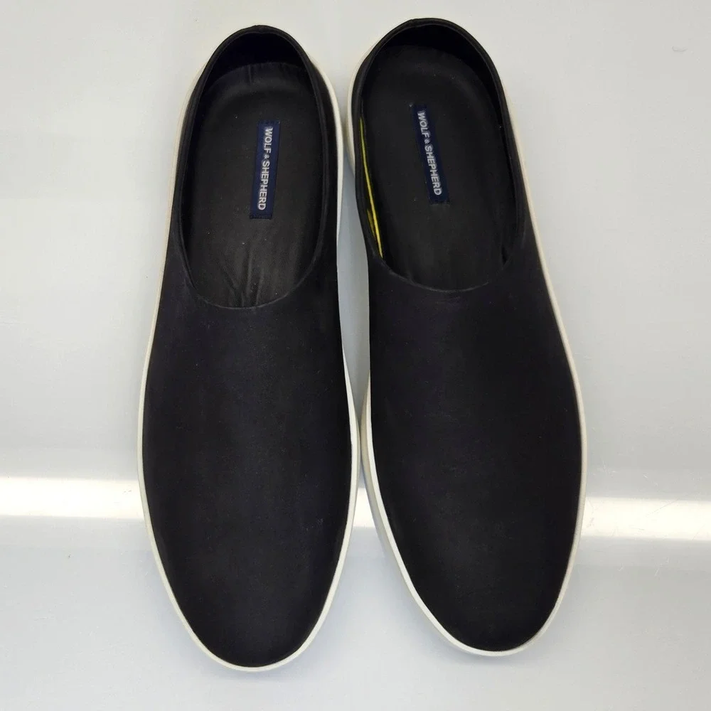 Wolf & Shepherd Cruise Mule‎ Men 13 Black Nubuck Slip On Comfort Shoes Luxury